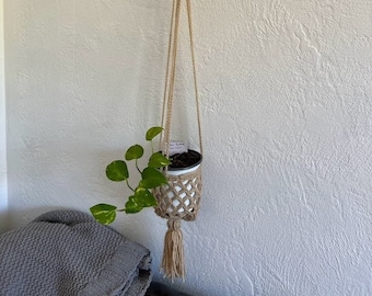 Colgador de plantas de ganchillo, maceta de 4 pulgadas