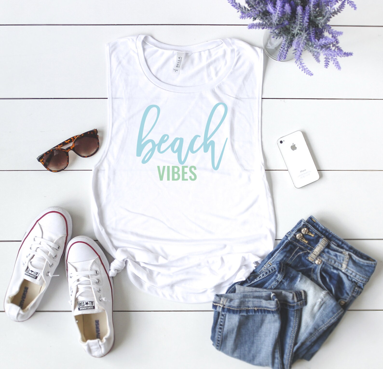 BEACH VIBES SHIRTS Tank tops Sleeveless TShirts Etsy