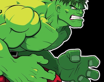 Chibi Hulk Clipart Digital Download -  Hulk Superhero Character Art for Crafts
