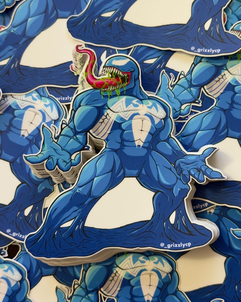 Venom Sticker Round Venom - Matte Sticker!, Marvel Comics Inspired - Etsy