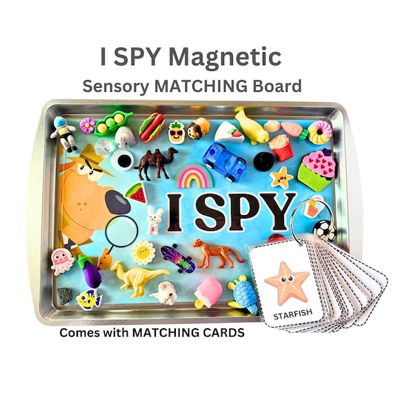 I Spy Magnetic Sensory Board with Picture Cards: Travel Play Kit, Speech Skills