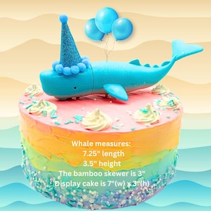Whale Birthday Cake Topper Kids Whale Birthday Party Under the Sea Creature Cake Topper Ocean Animal Sea Theme Party Blue Whale Cake Topper