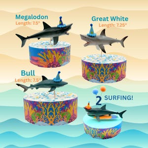 Adorno para pastel de tiburón de Tiburón: Decoración para fiesta de cumpleaños bajo el mar, Festival de la Semana del Tiburón