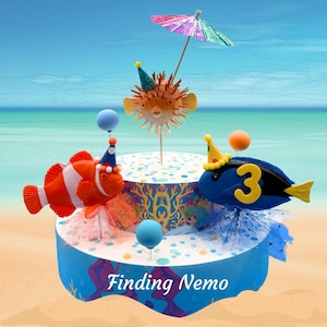 Finding Nemo Cake Topper Nemo Birthday Party Finding Dory Cake Topper Puffer Fish Nemo Dory Cake Decoration Finding Nemo Theme Pool Party
