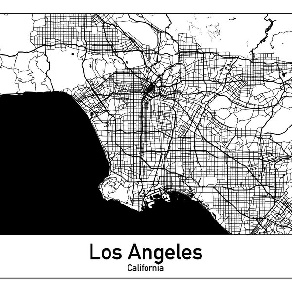 Los Angeles California Map Laser Cut Engrave Ready Design Files