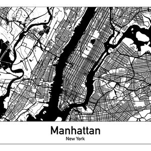 Manhattan New York Carte Laser Cut Grave Ready Design Files