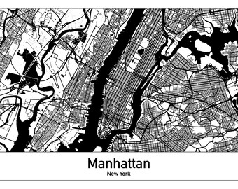Manhattan New York Carte Laser Cut Grave Ready Design Files