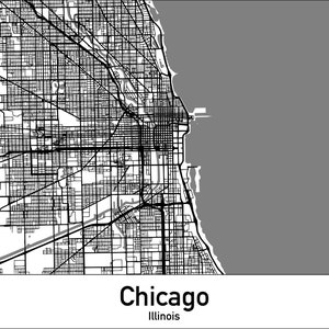 Chicago Illinois Kaart Laser Cut Grave Ready Design Files