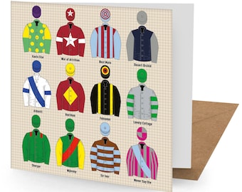 Vintage Jockey Tops Greetings Card - 150x150 Blank
