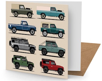 Land Rover Greetings Card (150x150 blank)