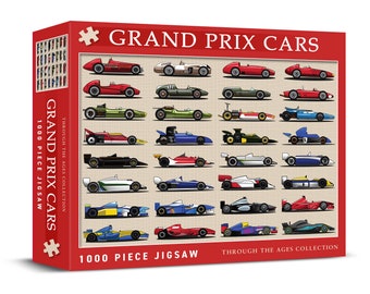 Grand Prix Racing Cars 1000 Piece Jigsaw Puzzle. Perfect gift for Grand Prix Enthusiasts!