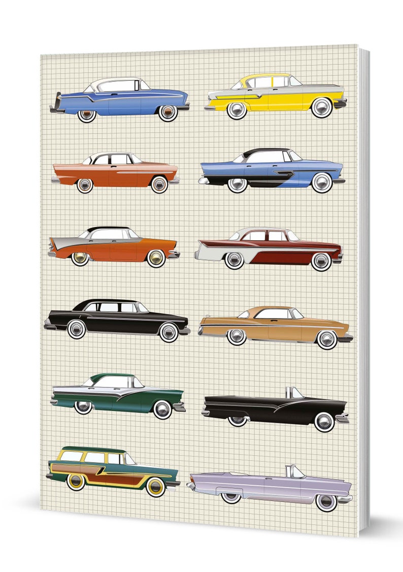 Cars Notebook Background Classic American Cars Notebook (A5 120 Lined Pages) - Etsy