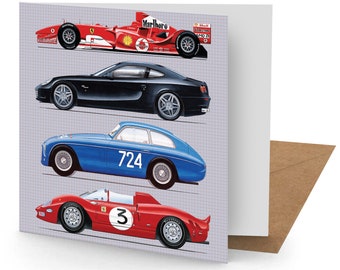 Ferrari Greetings Card (150x150 blank)