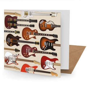 Guitars-wenskaart - blanco 150 x 150