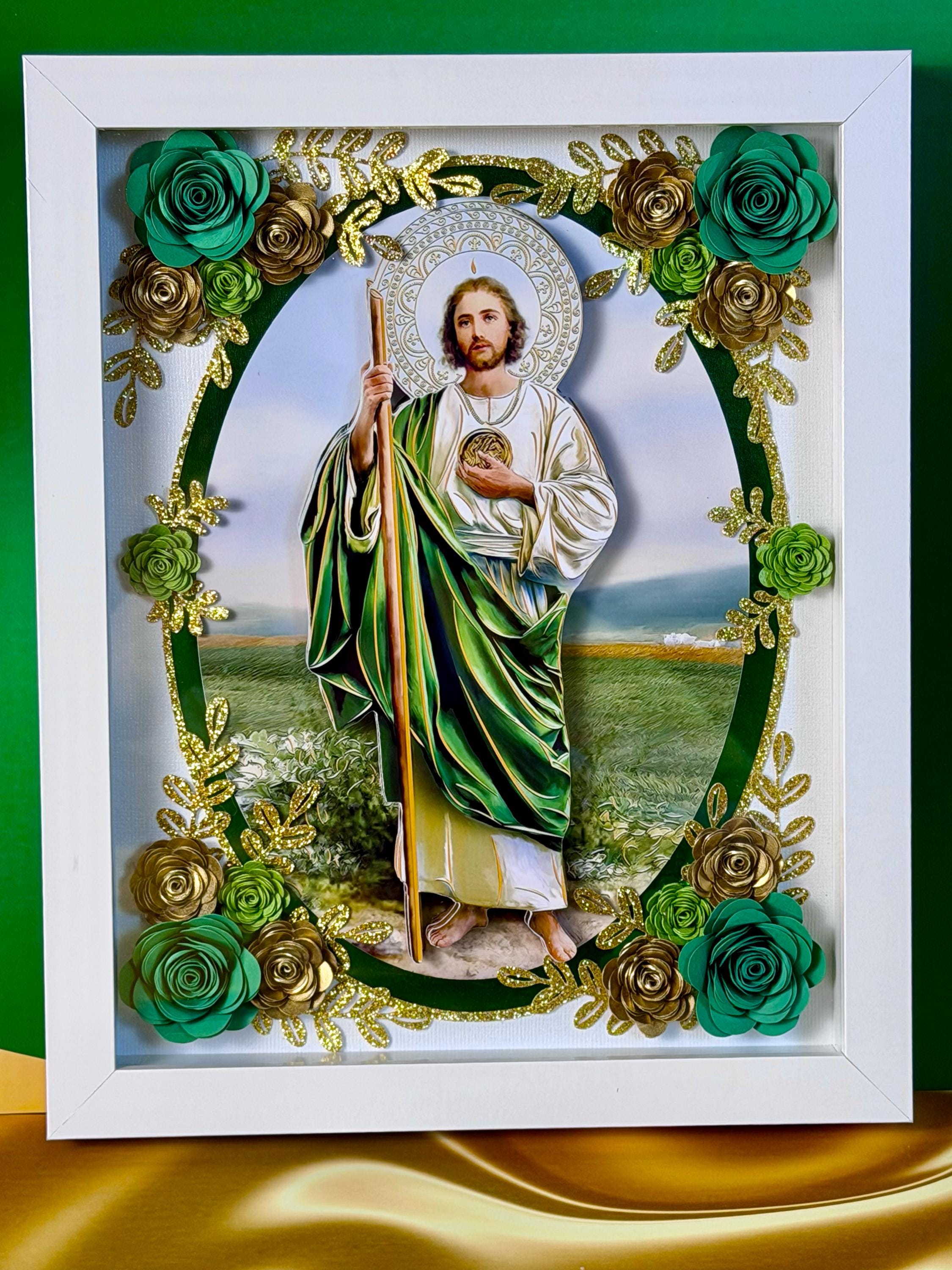 ジョルジェ・バルビエ　シャドーボックス St. Jude Floral Shadow Box// San Juditas Tadeo Caja De Sombras Con