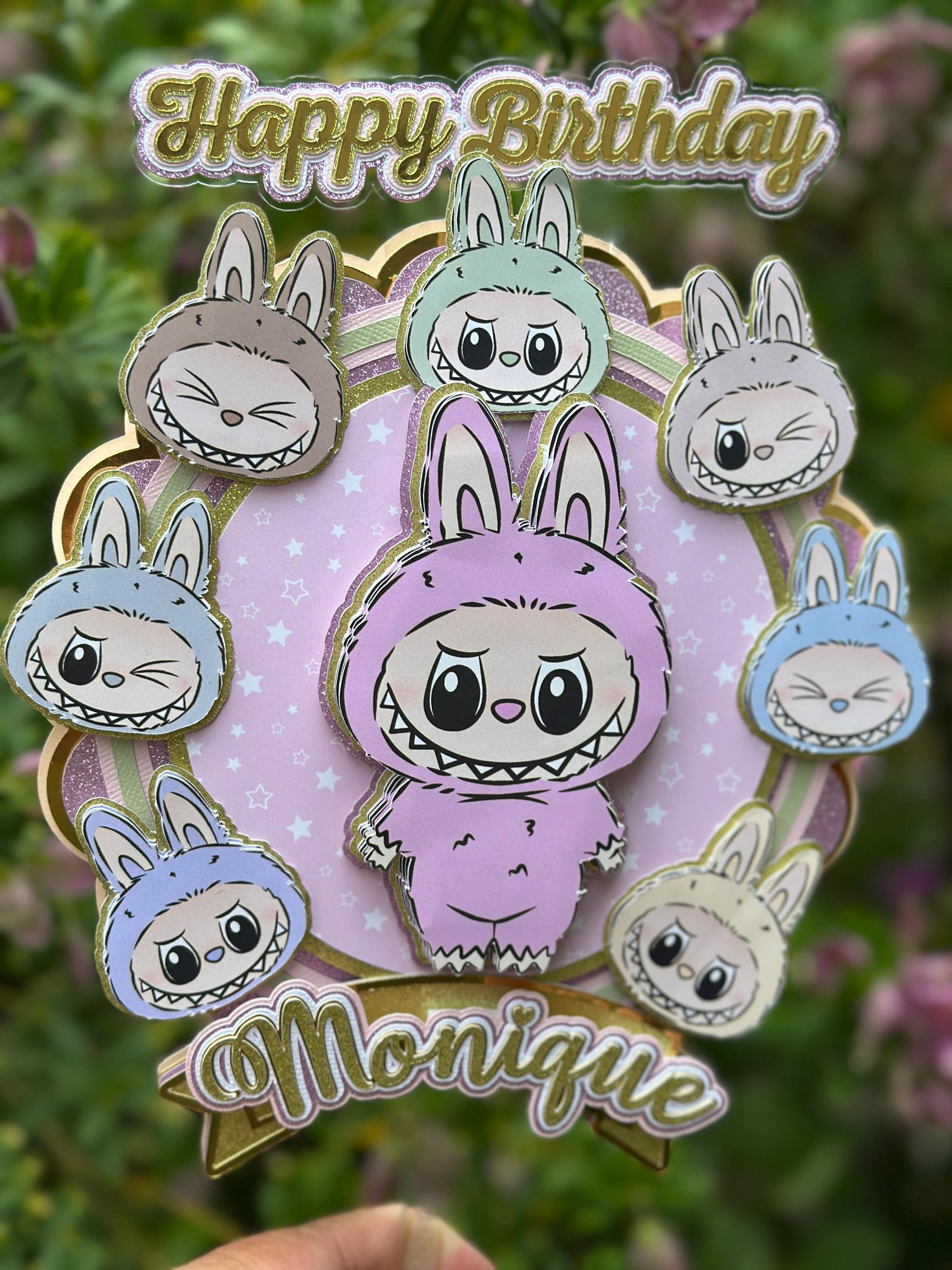 Labubu Monster cake topper