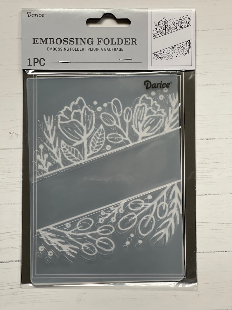 Floral Blank Center Embossing Folder Etsy