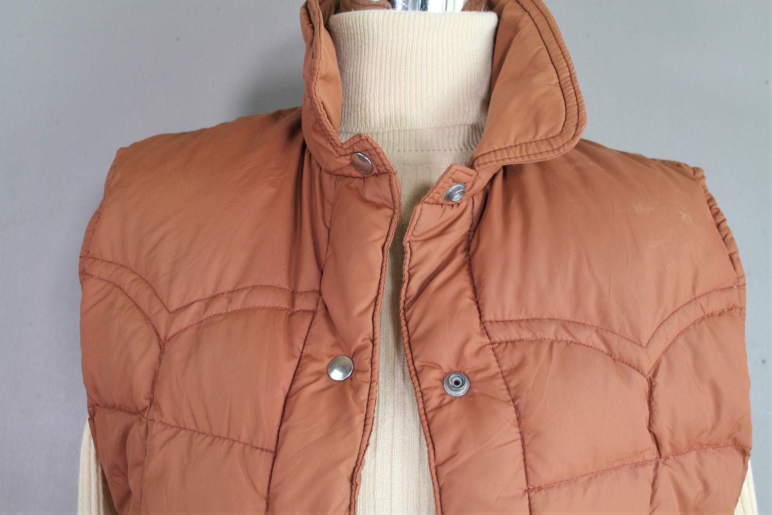 1970s Retro Western Tempco Goose Down Filled Vest SMALL Etsy