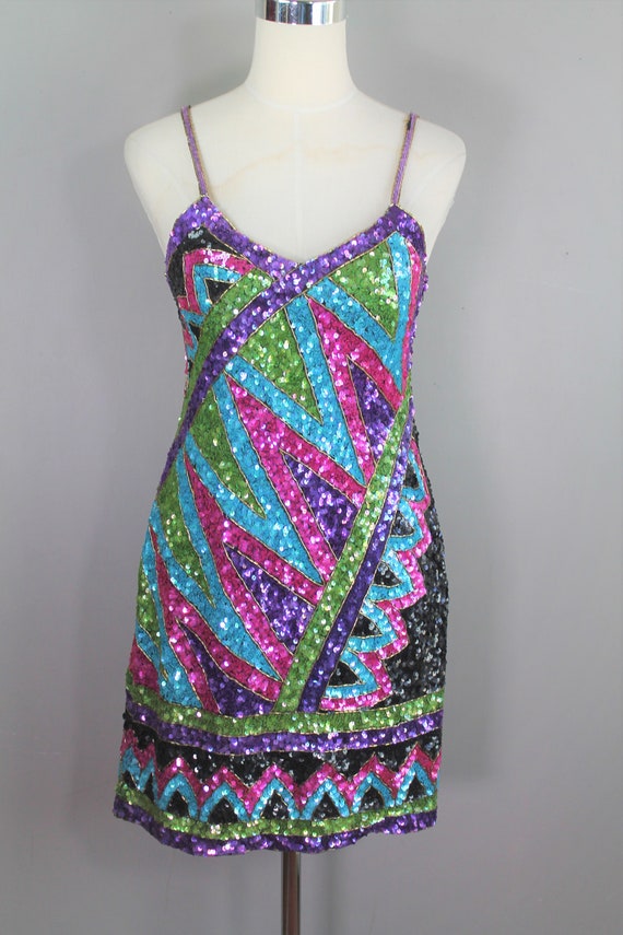 Bombshell- 1980's Sequin Mini Dress