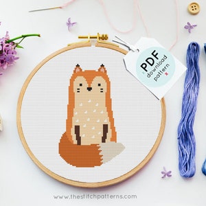 Fox Cross Stitch Pattern, forest animals Cross stitch pattern, nursery cross stitch,PDF wild animals cross stitch, Woodland cross stitch pdf