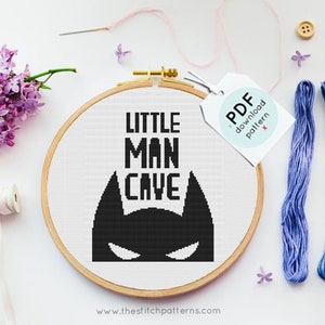 Superhero Cross Stitch Pattern, little man cave cross stitch, nursery Cross Stitch, Counted Cross Stitch Chart, PDF Format,boys cross stitch