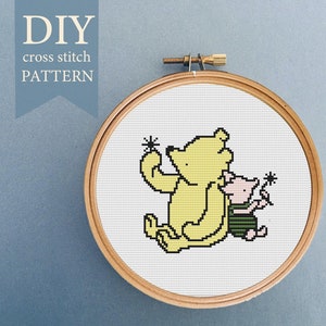 Winnie the Pooh inspired cross stitch pattern, Pooh and Friends Cross Stitch Pattern PDF, Nursery Baby cross stitch, Cross stitch for kids