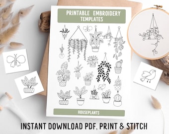 House plants design, template stitch embroidery designs, embroidery patterns, designs for embroidery, hand embroidery, plants lover, gift