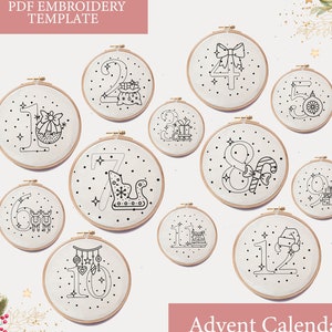 Advent Calendar, Embroidery Advent Calendar, 25 days of Christmas, Stitching calendar, Christmas calendar, DIY Calendar, Embroidery calendar