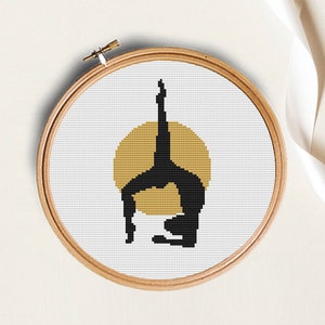 Yoga silhouette cross stitch pattern PDF