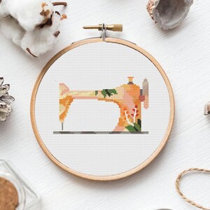 sewing machine cross stitch pattern PDF,Holiday Cross Stitch Pattern, HOME DECOR, modern christmas cross stitch pattern,christmas decoration