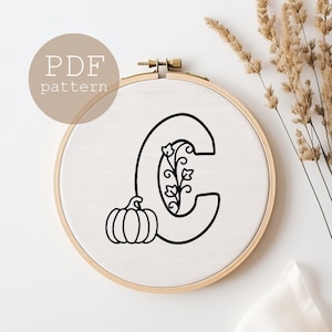 Alphabet hand embroidery pattern, a modern embroidery pattern PDF, Alphabet Collection, PDF Embroidery Pattern, Floral designs, Digital PDF