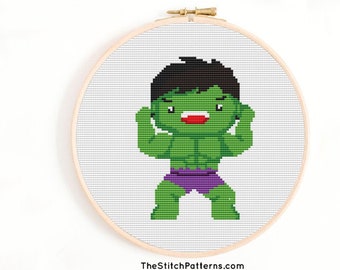 Hulk Cross Stitch Pattern: Superhero Nursery Decor (PDF Pattern)