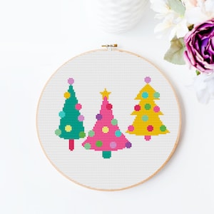 Christmas Tree cross stitch pattern,Christmas cross stitch pattern PDF,Holiday Cross Stitch Pattern, modern christmas cross stitch pattern