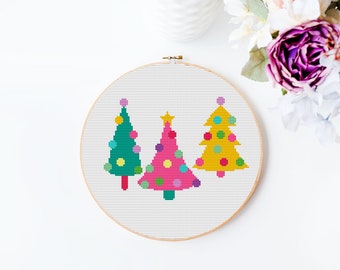 Christmas Tree cross stitch pattern,Christmas cross stitch pattern PDF,Holiday Cross Stitch Pattern, modern christmas cross stitch pattern