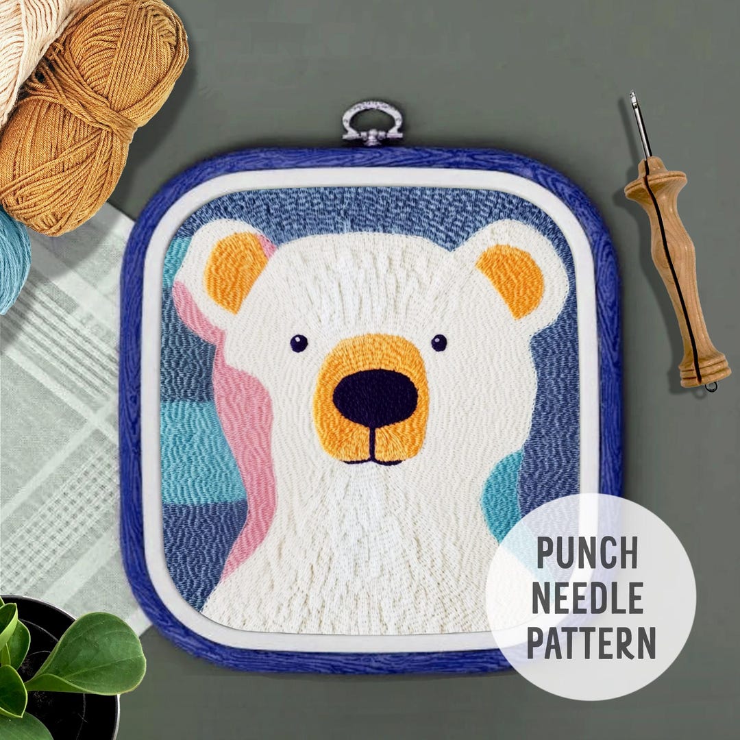 Baby Bear Punch Needle Pattern: DIY Home Decor, Yarn Art (PDF Pattern ...