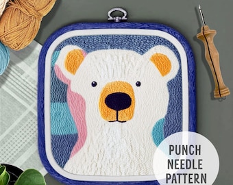 Baby Bear Punch Needle Pattern: DIY Home Decor, yarn art (PDF Pattern)