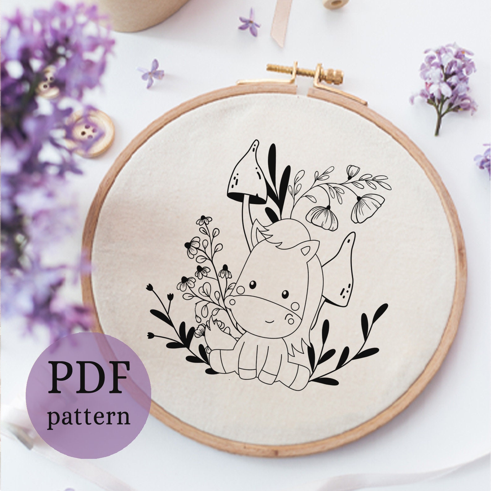 Stitching pony pattern PDF - by LeatherHubPatterns