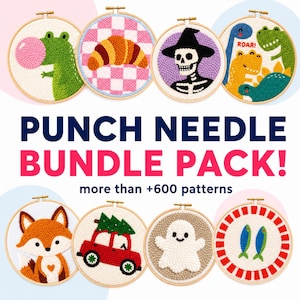 Punch Needle Pattern Bundle Pack: Current & Future Designs, PDF patterns (Instant Download)