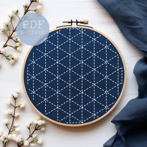 Sashiko Embroidery Pattern, Embroidery Transfers, Sashiko Mending, Sashiko Embroidery, Japanese Sampler Patterns,PDF  instant download