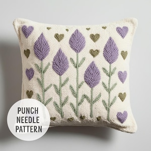 Lavendel Blumen Stanznadel Muster, botanische Stanznadel, Strickmuster, Natur botanisch, digitales Format, PDF-Muster