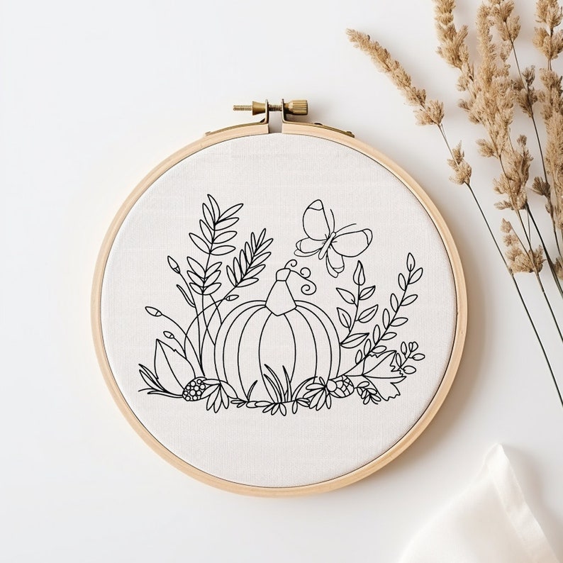 Pumpkin Embroidery Designs: Fall Harvest Stick and Stitch (PDF Pattern ...