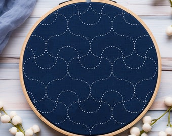 Sashiko Embroidery Pattern: Japanese Sampler Transfers, craft idea (PDF Download)