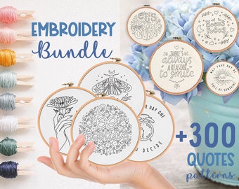 BUNDLE PACK! more than 300 patterns, Quotes embroidery pattern, Affirmation embroidery pattern, Motivational embroidery pattern, gift idea