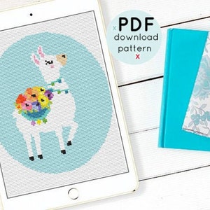 Llama Cross Stitch Pattern,llama Counted Cross Stitch,llama Embroidery ...