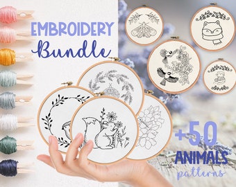 Embroidery Bundle , Hand Embroidery Patterns, animals Collection, PDF Embroidery Pattern, Beginner Pattern, animals designs, Digital PDF