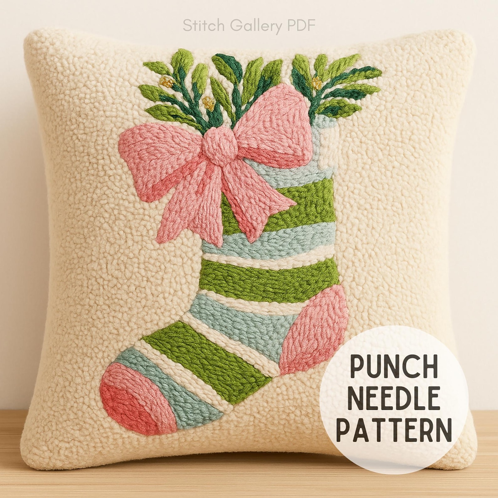 Christmas Stocking Punch Needle Pattern: DIY Embroidery (PDF) - Etsy