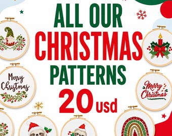 100+ Christmas Cross Stitch Patterns: Modern Winter Designs (PDF Pattern) Instant download