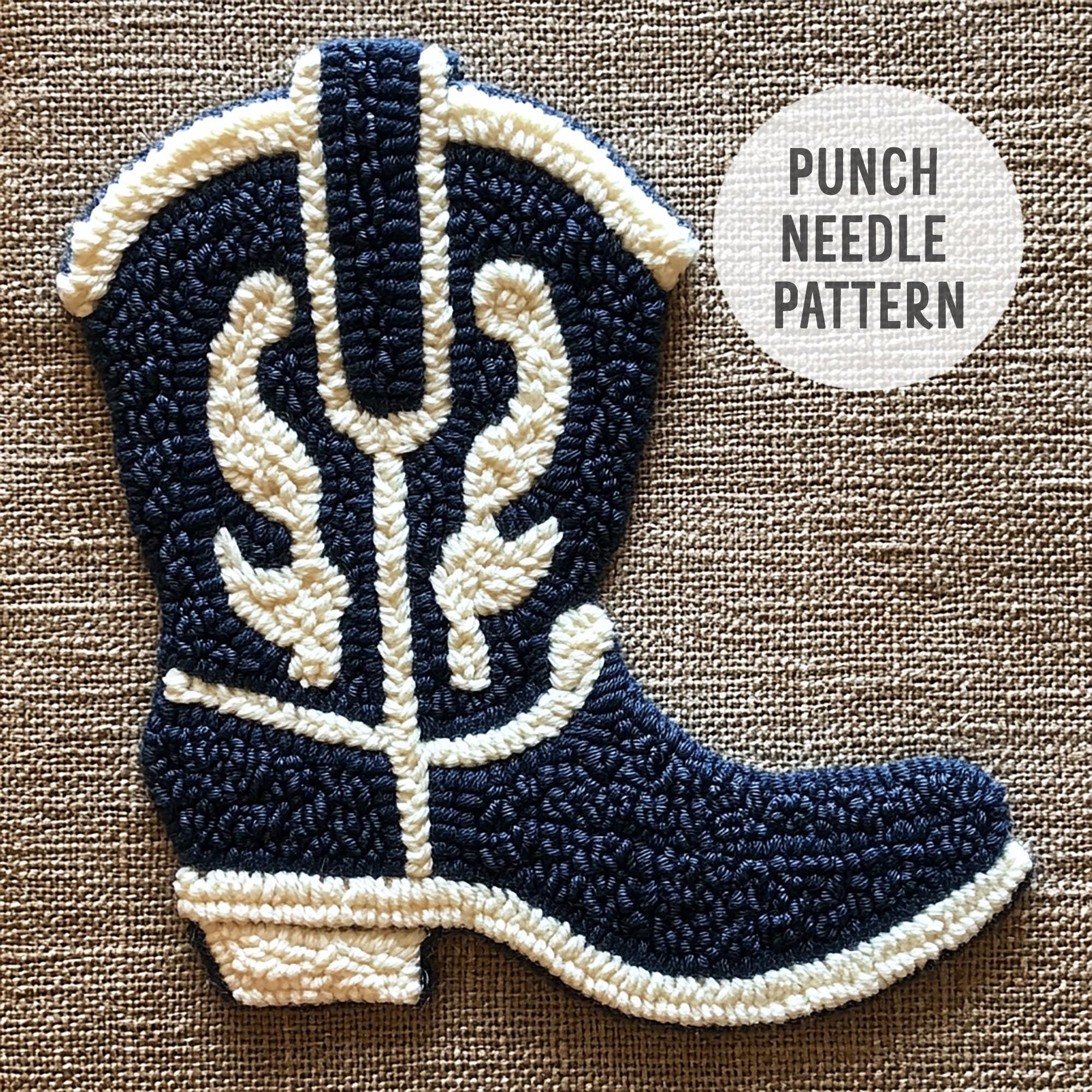 Boot Pull Pattern Cowboy Boot Punch Needle Pattern: Western Boho Decor (PDF Pattern) - Etsy