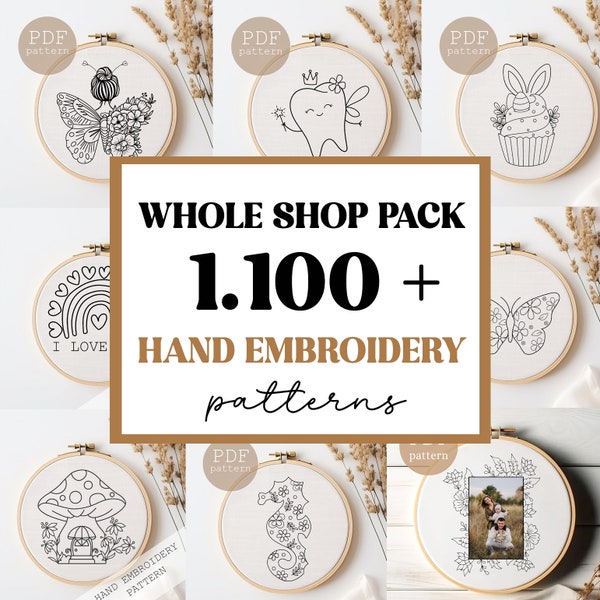 Special Bundle pack, Mega offer lifetime, all access hand embroidery patterns, Access lifetime, Hand embroidery Bundle, Full Access for life