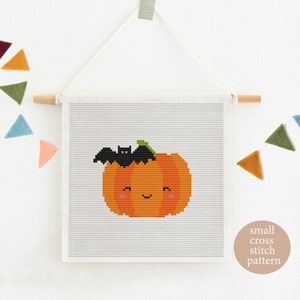 Halloween cross stitch pattern, Trick or treat cross stitch, pumpkin chart, PDF pattern, halloween decor,halloween embroidery pumpkin stitch